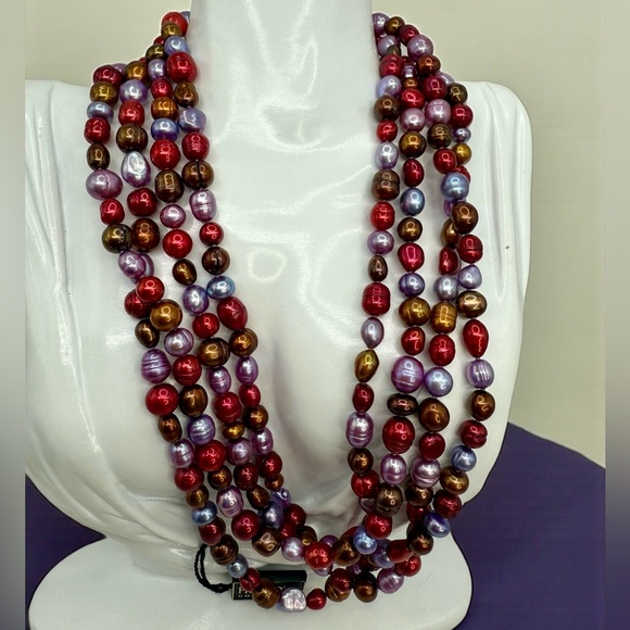Honora Collection Genuine Cultured Pearl Multi-Color Endless Necklace – 80” NWT - Picture 1 of 17